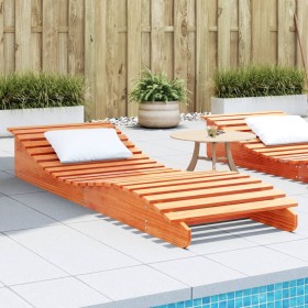 Wax brown solid pine wood lounger 205x70x31.5 cm by , Loungers - Ref: Foro24-844652, Price: 106,99 €, Discount: %