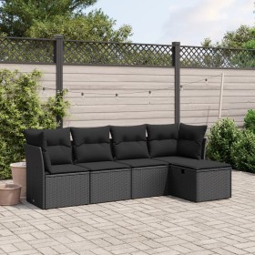 5-piece garden furniture set and black synthetic rattan cushions by , Garden sets - Ref: Foro24-3263131, Price: 291,99 €, Dis...