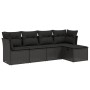 Set de muebles de jardín 5 pzas y cojines ratán sintético negro de , Conjuntos de jardín - Ref: Foro24-3263131, Precio: 289,6...