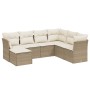 7-piece garden sofa set and beige synthetic rattan cushions by , Garden sets - Ref: Foro24-3263214, Price: 529,27 €, Discount: %