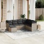 7-teiliges Gartensofa-Set mit grauen PE-Rattan-Kissen von , Gartensets - Ref: Foro24-3263216, Preis: 451,21 €, Rabatt: %