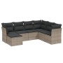 7-teiliges Gartensofa-Set mit grauen PE-Rattan-Kissen von , Gartensets - Ref: Foro24-3263216, Preis: 446,33 €, Rabatt: %