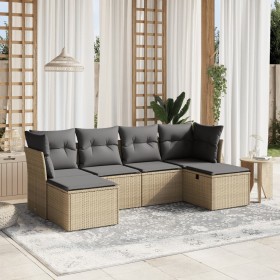 Gartensofa-Set mit beigem Kissenmix, 6-teilig, PE-Rattan von , Gartensets - Ref: Foro24-3263235, Preis: 362,69 €, Rabatt: %