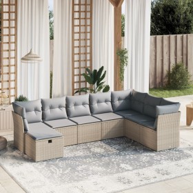 Gartensofa-Set mit beigem Kissenmix, 8-teilig aus PE-Rattan von , Gartensets - Ref: Foro24-3263275, Preis: 509,99 €, Rabatt: %