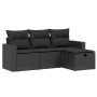 4-piece garden sofa set with black synthetic rattan cushions by , Garden sets - Ref: Foro24-3263441, Price: 244,87 €, Discoun...