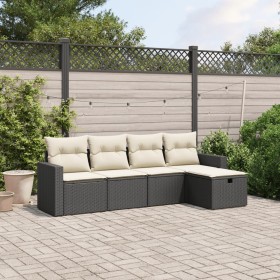 5-teiliges Gartenmöbel-Set und schwarze synthetische Rattankissen von , Gartensets - Ref: Foro24-3263462, Preis: 310,16 €, Ra...