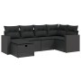 6-teiliges Gartensofa-Set und schwarze synthetische Rattankissen von , Gartensets - Ref: Foro24-3263481, Preis: 375,78 €, Rab...