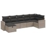 7-piece garden sofa set with gray PE rattan cushions by , Garden sets - Ref: Foro24-3263506, Price: 485,54 €, Discount: %