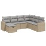 Gartensofa-Set mit beigem Kissenmix, 7-teilig aus PE-Rattan von , Gartensets - Ref: Foro24-3263525, Preis: 481,86 €, Rabatt: %