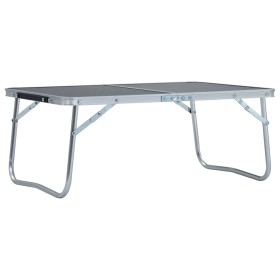 Gray aluminum folding camping table 60x40 cm by vidaXL, camping furniture - Ref: Foro24-48187, Price: 20,99 €, Discount: %