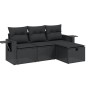 4-piece garden sofa set with black synthetic rattan cushions by , Garden sets - Ref: Foro24-3263751, Price: 278,58 €, Discoun...