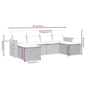 5-teiliges Gartenmöbel-Set und schwarze synthetische Rattankissen von , Gartensets - Ref: Foro24-3263772, Preis: 320,76 €, Ra...