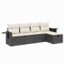 Set de muebles de jardín 5 pzas y cojines ratán sintético negro de , Conjuntos de jardín - Ref: Foro24-3263772, Precio: 320,7...