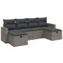 6-piece garden furniture set and gray synthetic rattan cushions by , Garden sets - Ref: Foro24-3263546, Price: 387,61 €, Disc...