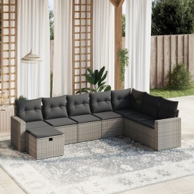 8-teiliges Gartensofa-Set und graue synthetische Rattankissen von , Gartensets - Ref: Foro24-3263586, Preis: 544,92 €, Rabatt: %