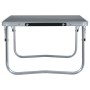 Gray aluminum folding camping table 60x40 cm by vidaXL, camping furniture - Ref: Foro24-48187, Price: 25,49 €, Discount: %