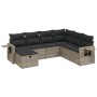 7-piece garden sofa set with gray PE rattan cushions by , Garden sets - Ref: Foro24-3263836, Price: 470,45 €, Discount: %