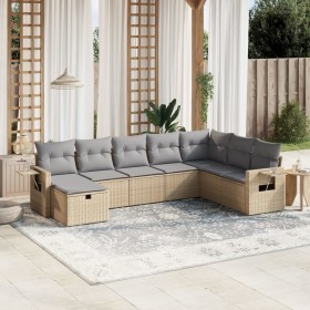 Gartensofa-Set mit beigem Kissenmix, 8-teilig aus PE-Rattan von , Gartensets - Ref: Foro24-3263895, Preis: 540,89 €, Rabatt: %