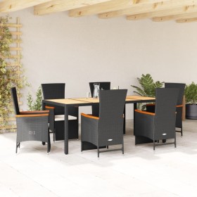 7-piece garden dining set and black synthetic rattan cushions by , Garden sets - Ref: Foro24-3277517, Price: 863,60 €, Discou...