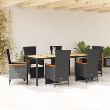 7-piece garden dining set and black synthetic rattan cushions by , Garden sets - Ref: Foro24-3277517, Price: 864,46 €, Discou...