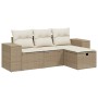 Gartensofa-Set mit Kissen, 4-teilig, beiges synthetisches Rattan von , Gartensets - Ref: Foro24-3264374, Preis: 345,87 €, Rab...