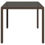 Garden table glass surface PE rattan brown 150x90x75cm by , Garden tables - Ref: Foro24-365534, Price: 188,70 €, Discount: %