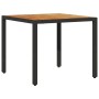 Garden table black rattan acacia wood surface 90x90x75 cm by , Garden tables - Ref: Foro24-365529, Price: 131,91 €, Discount: %