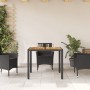 Garden table black rattan acacia wood surface 90x90x75 cm by , Garden tables - Ref: Foro24-365529, Price: 131,91 €, Discount: %