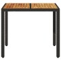 Garden table black rattan acacia wood surface 90x90x75 cm by , Garden tables - Ref: Foro24-365529, Price: 131,91 €, Discount: %