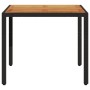 Garden table black rattan acacia wood surface 90x90x75 cm by , Garden tables - Ref: Foro24-365529, Price: 131,91 €, Discount: %