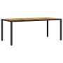 Garden table black rattan acacia wood surface 190x90x75cm by , Garden tables - Ref: Foro24-365541, Price: 218,20 €, Discount: %