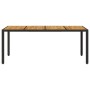 Garden table black rattan acacia wood surface 190x90x75cm by , Garden tables - Ref: Foro24-365541, Price: 218,20 €, Discount: %