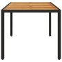 Garden table black rattan acacia wood surface 190x90x75cm by , Garden tables - Ref: Foro24-365541, Price: 218,20 €, Discount: %