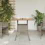 Garden table gray PE rattan wooden surface 80x80x75 cm by , Garden tables - Ref: Foro24-365520, Price: 96,68 €, Discount: %