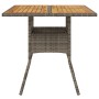 Garden table gray PE rattan wooden surface 80x80x75 cm by , Garden tables - Ref: Foro24-365520, Price: 96,68 €, Discount: %