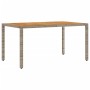 Garden table surface acacia wood rattan gray 150x90x75cm by , Garden tables - Ref: Foro24-365536, Price: 187,14 €, Discount: %