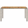 Garden table surface acacia wood rattan gray 150x90x75cm by , Garden tables - Ref: Foro24-365536, Price: 187,14 €, Discount: %