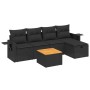 6-piece garden sofa set and black synthetic rattan cushions by , Garden sets - Ref: Foro24-3264940, Price: 369,23 €, Discount: %