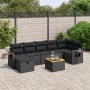 8-teiliges Gartensofa-Set und schwarze synthetische Rattankissen von , Gartensets - Ref: Foro24-3264954, Preis: 498,85 €, Rab...