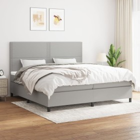 Box spring bed with light gray fabric mattress 200x200 cm by vidaXL, Beds and slatted bases - Ref: Foro24-3141721, Price: 669...