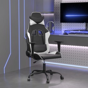 Schwarz-weißer Massage-Gaming-Stuhl aus Kunstleder von , Gaming-Stühle - Ref: Foro24-345404, Preis: 121,79 €, Rabatt: %