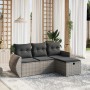 4-piece garden sofa set and gray synthetic rattan cushions by , Garden sets - Ref: Foro24-3264066, Price: 300,73 €, Discount: %