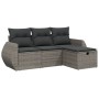 4-piece garden sofa set and gray synthetic rattan cushions by , Garden sets - Ref: Foro24-3264066, Price: 300,73 €, Discount: %