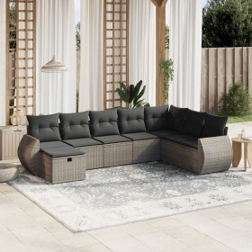 8-piece garden sofa set and gray synthetic rattan cushions by , Garden sets - Ref: Foro24-3264206, Price: 555,33 €, Discount: %