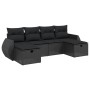 6-teiliges Gartensofa-Set und schwarze synthetische Rattankissen von , Gartensets - Ref: Foro24-3264161, Preis: 371,00 €, Rab...