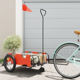 Iron bicycle trailer and orange Oxford cloth by , Bicycle trailers - Ref: Foro24-94187, Price: 81,99 €, Discount: %