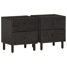 Bedside tables 2 pcs solid black mango wood 40x33x46 cm by , Nightstands - Ref: Foro24-356818, Price: 142,76 €, Discount: %