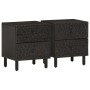 Mesitas de noche 2 uds madera maciza de mango negro 40x33x46 cm de , Mesitas de noche - Ref: Foro24-356818, Precio: 142,99 €,...