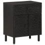 Solid black mango wood nightstand 50x33x60 cm by , Nightstands - Ref: Foro24-356830, Price: 94,33 €, Discount: %