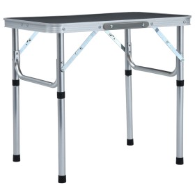 Gray aluminum folding camping table 60x45 cm by vidaXL, camping furniture - Ref: Foro24-48180, Price: 33,99 €, Discount: %